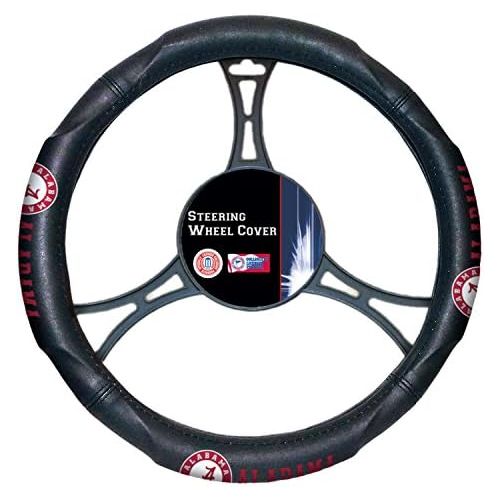  The Northwest Company Officially Licensed NCAA Steering Wheel Cover, 14.5”-15.5”, Black