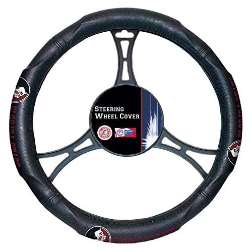  The Northwest Company Officially Licensed NCAA Steering Wheel Cover, 14.5”-15.5”, Black