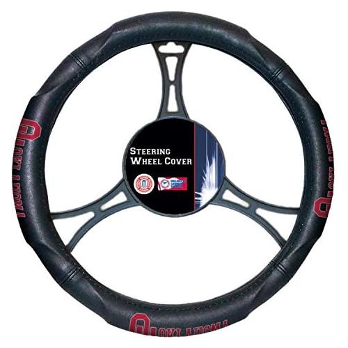  The Northwest Company Officially Licensed NCAA Steering Wheel Cover, 14.5”-15.5”, Black