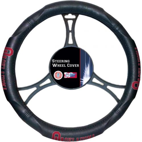  The Northwest Company Officially Licensed NCAA Steering Wheel Cover, 14.5”-15.5”, Black