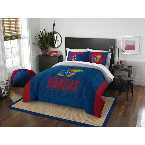  The Northwest Company Officially Licensed NCAA Kansas Jayhawks Modern Take Full/Queen Comforter and 2 Sham Set