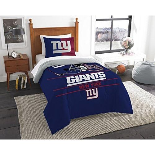  Northwest Enterprises Northwest New York Giants Twin Comforter Set, Blue, 64 x 86