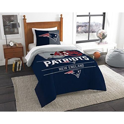  Northwest New England Patriots Twin Comforter Set, Blue, 64 x 86