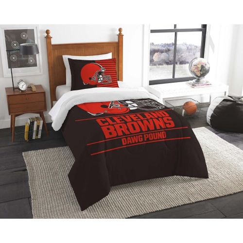  Northwest NFL Cleveland Browns Twin Comforter and Sham, One Size, Multicolor