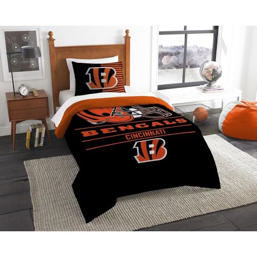  Northwest NFL Cincinnati Bengals Twin Comforter and Sham, One Size, Multicolor