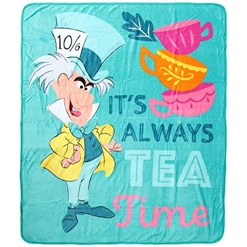  The Northwest Company Disney Alice in Wonderland Mad Hatter Tea Time Silk Touch Throw Blanket 50 x 60 (127cm x 152cm)