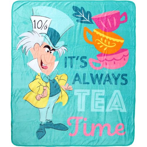  The Northwest Company Disney Alice in Wonderland Mad Hatter Tea Time Silk Touch Throw Blanket 50 x 60 (127cm x 152cm)