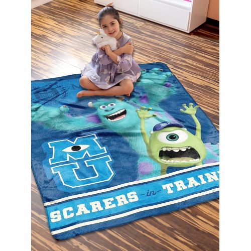  The Northwest Company Disney Monsters Inc University Scarers in Training Micro Raschel Throw Blanket 46x60 (116cm x 152cm)