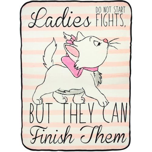  The Northwest Company Disney Aristocats Marie Ladies Do Not Start Fights Micro Raschel Fleece Throw Blanket 46 x 60 (116cm x 152cm)