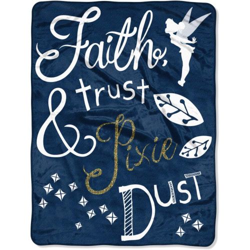  The Northwest Company Disney Tinkerbell Faith, Trust and Pixie Dust Fleece Super Plush Throw Blanket 46 x 60 (117cm x 152cm)