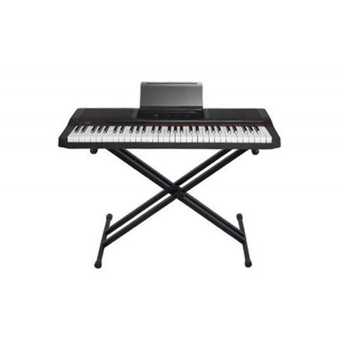  The ONE Music Group Piano Keyboard Stand Heavy-Duty, Double-X, Pre-Assembled, Infinitely Adjustable with Locking Straps