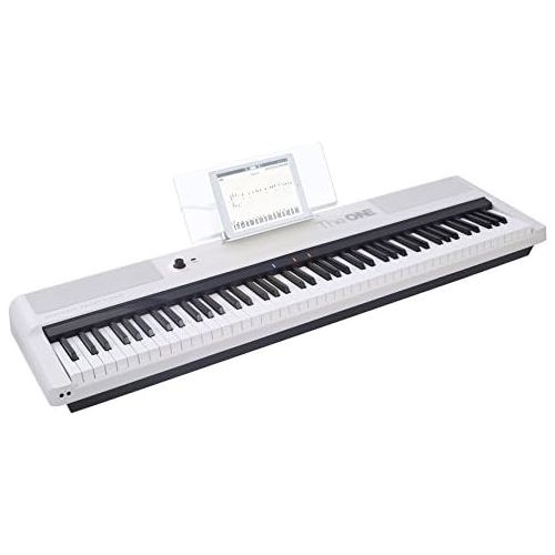  The ONE Music Group The ONE Smart Stage Piano Keyboard Pro, Portable Digital Piano with Hammer Action Keys, 88 Key Full Size Weighted Keyboard Piano, White