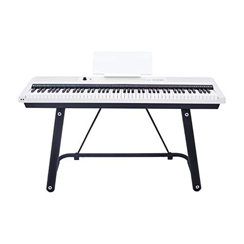  The ONE Music Group The ONE Smart Stage Piano Keyboard Pro, Portable Digital Piano with Hammer Action Keys, 88 Key Full Size Weighted Keyboard Piano, White