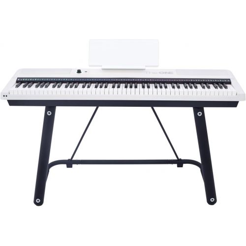  The ONE Music Group The ONE Smart Stage Piano Keyboard Pro, Portable Digital Piano with Hammer Action Keys, 88 Key Full Size Weighted Keyboard Piano, White