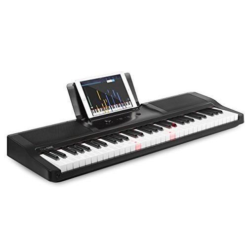  The ONE Music Group The ONE Smart Piano Keyboard with Lighted Keys, Electric Piano 61 keys, Home Digital Music Keyboard, Teaching Portable Keyboard Piano, Black