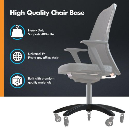  The Office Oasis Office Chair Base Replacement - Heavy Duty Chair Parts to Repair Your Swivel Chair Bottom - Strong Aluminum Metal Legs Help Your Desk Chair Last a Lifetime - Universal Standard Siz