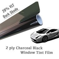 The Online Liquidator 24 x50 feet Black Window Tint Film Roll - Dark Shade 20% VLT for Car and Residential Privacy Glass Easy DIY