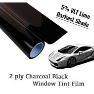 The Online Liquidator 30 x25 feet Black Window Tint Film Roll - Darkest Shade Limo 5% VLT for Car and Residential Privacy Glass Easy DIY