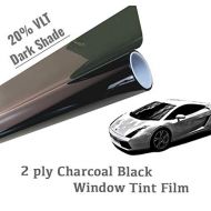 The Online Liquidator 24 x20 feet Black Window Tint Film Roll - Dark Shade 20% VLT for Car and Residential Privacy Glass Easy DIY