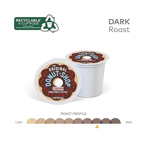  The Original Donut Shop Dark Coffee, Keurig Single-Serve K-Cup Pods, Dark Roast, 96 Count (4 Packs of 24)