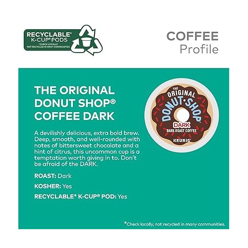  The Original Donut Shop Dark Coffee, Keurig Single-Serve K-Cup Pods, Dark Roast, 96 Count (4 Packs of 24)