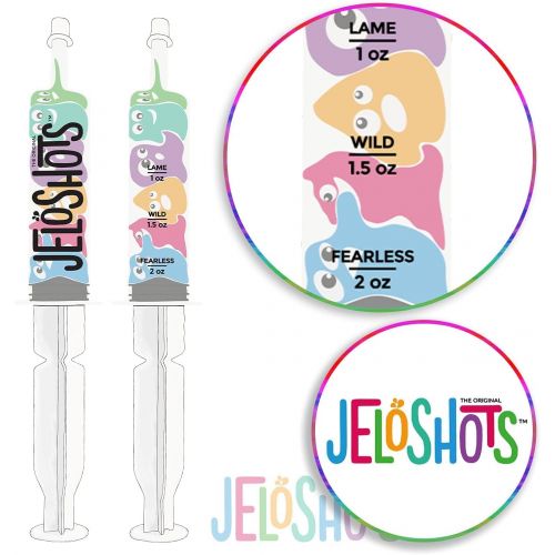  [아마존베스트]Jello Shot Syringes 32-Pack, Medium (up to 2oz), The Original JeloShots Jello Shot Inject Syringes with Easy-Grip Caps, in Resealable EZ Zip Bag Package