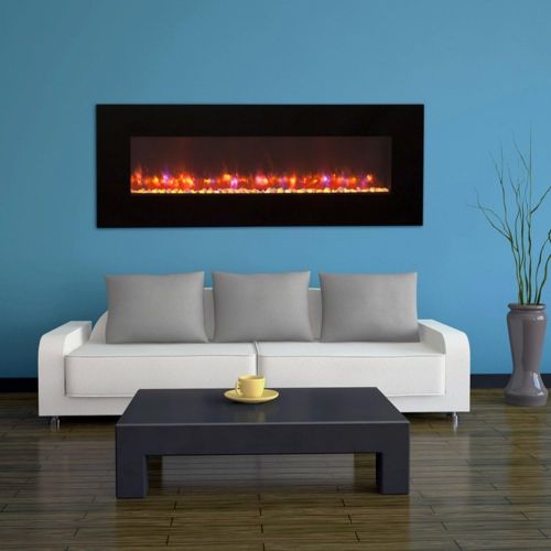  The Outdoor GreatRoom Company Outdoor Great Room 50-Inch Gallery Linear Electric LED Fireplace, Includes LED Backlighting, Heater, IR Remote, 6-Feet Cord and Stonefire Media