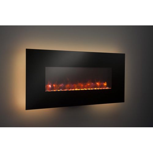  The Outdoor GreatRoom Company Outdoor Great Room 50-Inch Gallery Linear Electric LED Fireplace, Includes LED Backlighting, Heater, IR Remote, 6-Feet Cord and Stonefire Media