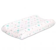 The Peanut Shell Little Llama Mint Green and Grey Baby Changing Pad Cover