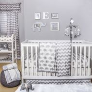 Grey Elephant and Chevron 4 Piece Baby Crib Bedding Set by The Peanut Shell