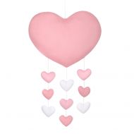 Pink and White Hearts Nursery Ceiling Mobile by The Peanut Shell