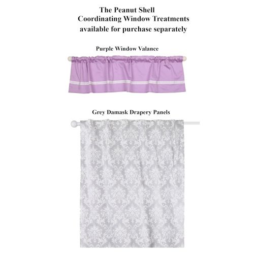  Grey Damask and Purple 4 Piece Baby Crib Bedding Set by The Peanut Shell