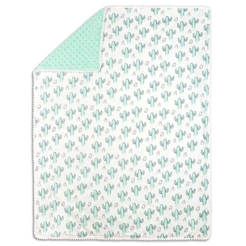  Mint Green Cactus Print Baby Blanket by The Peanut Shell
