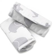Grey Elephant Car Seat and Stroller Strap Covers by The Peanut Shell