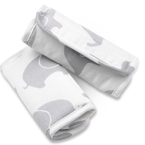  Grey Elephant Car Seat and Stroller Strap Covers by The Peanut Shell