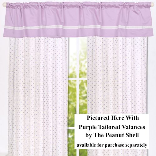  The Peanut Shell Purple Triangle Dot Window Drapery Panels - Set of Two 84 by 42 Inch Panels