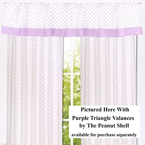  The Peanut Shell Purple Triangle Dot Window Drapery Panels - Set of Two 84 by 42 Inch Panels