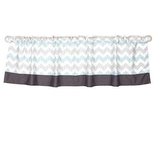  Uptown Giraffe Mint and Grey Chevron Window Valance by The Peanut Shell