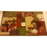 The Pecan Man WINE BOTTLES & CORK, Rectangle PRINTED KITCHEN RUG (non skid back) ,1Pcs 18x30