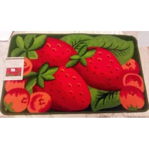  The Pecan Man STRAWBERRIES, by ST, PRINTED KITCHEN RUG (non skid back),1Pcs 18x30