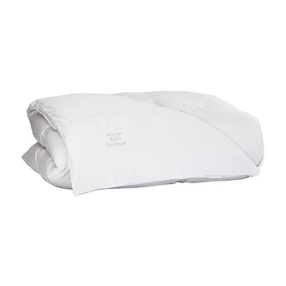 The Pillow Bar Breakfast in Bed Always Kiss Goodnight Down Alternative Duvet in White