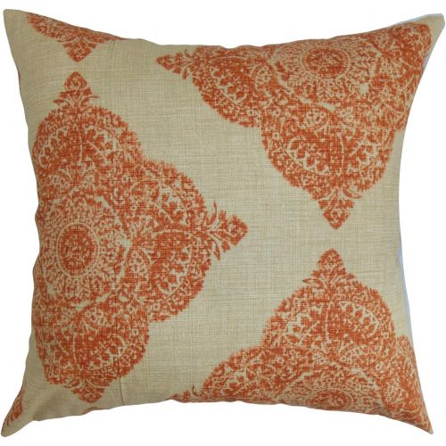  The Pillow Collection Daganya Damask Pillow, Aqua