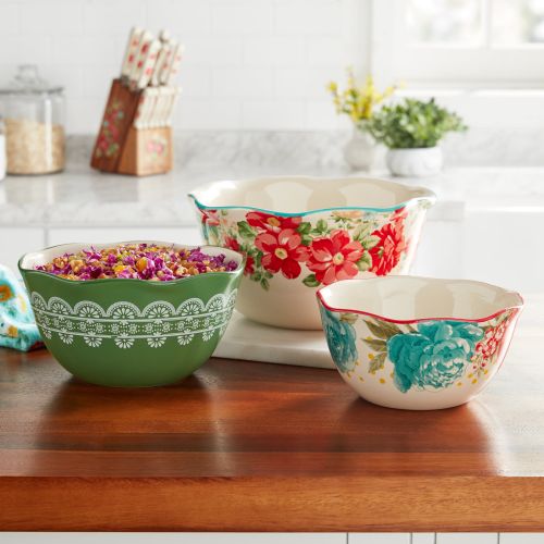  The Pioneer Woman Vintage Floral 3-Piece Nesting Bowl Set