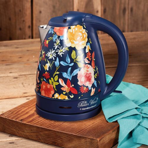  The Pioneer Woman Fiona Floral/Blue Electric Kettle, 1.7-Liter