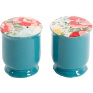 The Pioneer Woman Vintage Floral Ceramic Salt and Pepper Shaker Set,red, white, green