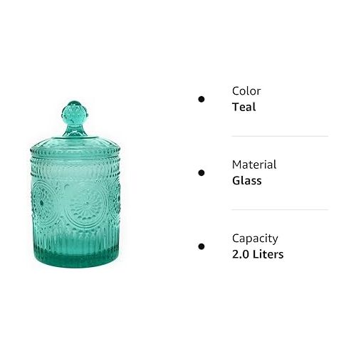  The Pioneer Woman Adeline Teal Mini Storage Jar 3.5 x 6.25