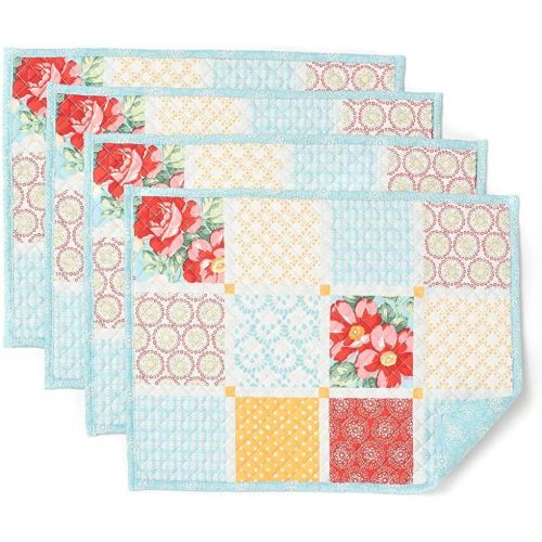  The Pioneer Woman Diamond Patchwork Placemat, Pack of 4, 14 in X 19 in