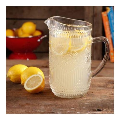  The Pioneer Woman Adeline 1.59-Liter Glass Ice Tea Water Pitcher Bar Drinkware, Clear by Home Comforts