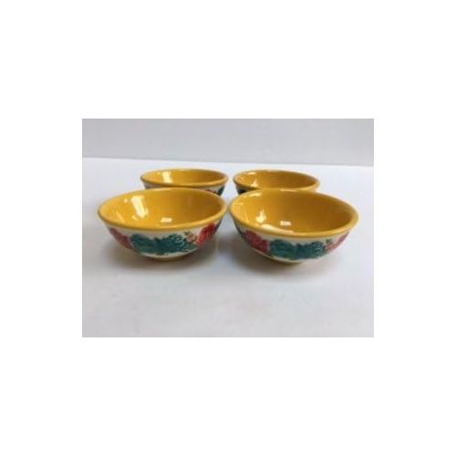  The Pioneer Woman Pionner Woman Blossom Jubilee Gold Dipping Bowls 4 Pack Ceramic Floral 3.125 Inch