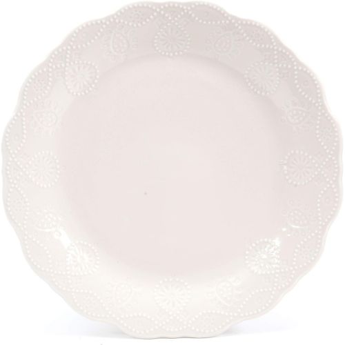  The Pioneer Woman Durable Stoneware, Dishwasher And Microwave Safe, 12-Piece Cowgirl Lace Dinnerware Set, Linen